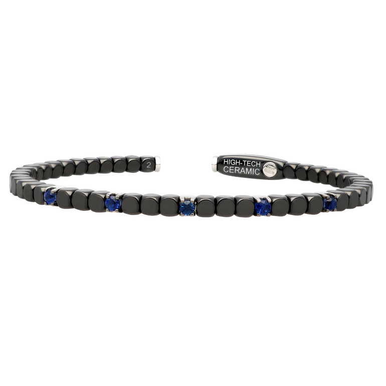 Dado Black Ceramic and Blue Sapphire Bracelet - Danielle B.