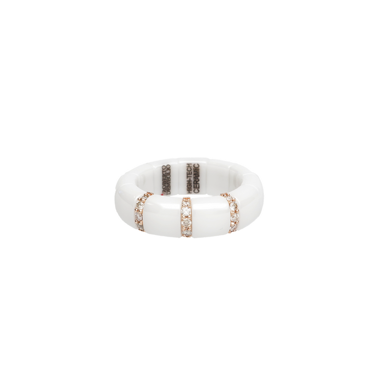 Pura White Ceramic and Champagne Diamond Ring - Danielle B.