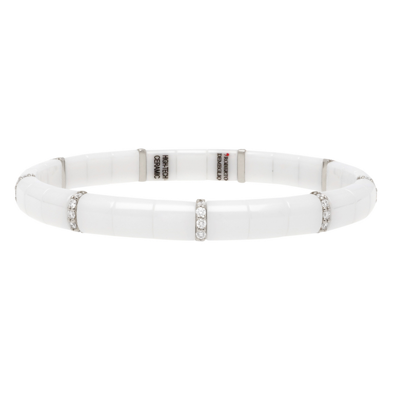 Pura White Ceramic and Diamond Bracelet - Danielle B.