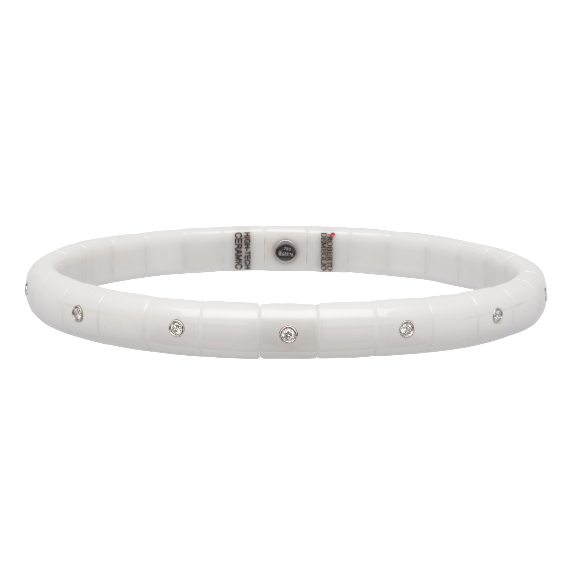 Roberto Demeglio Pura White Ceramic and Diamond Bracelet