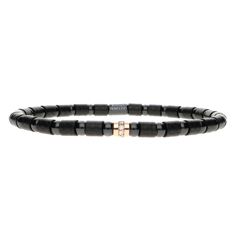Carbon Fiber, Ceramic and Diamond Bracelet