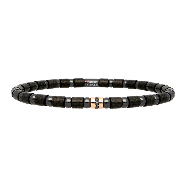 Carbon Fiber, Ceramic and Black Diamond Bracelet