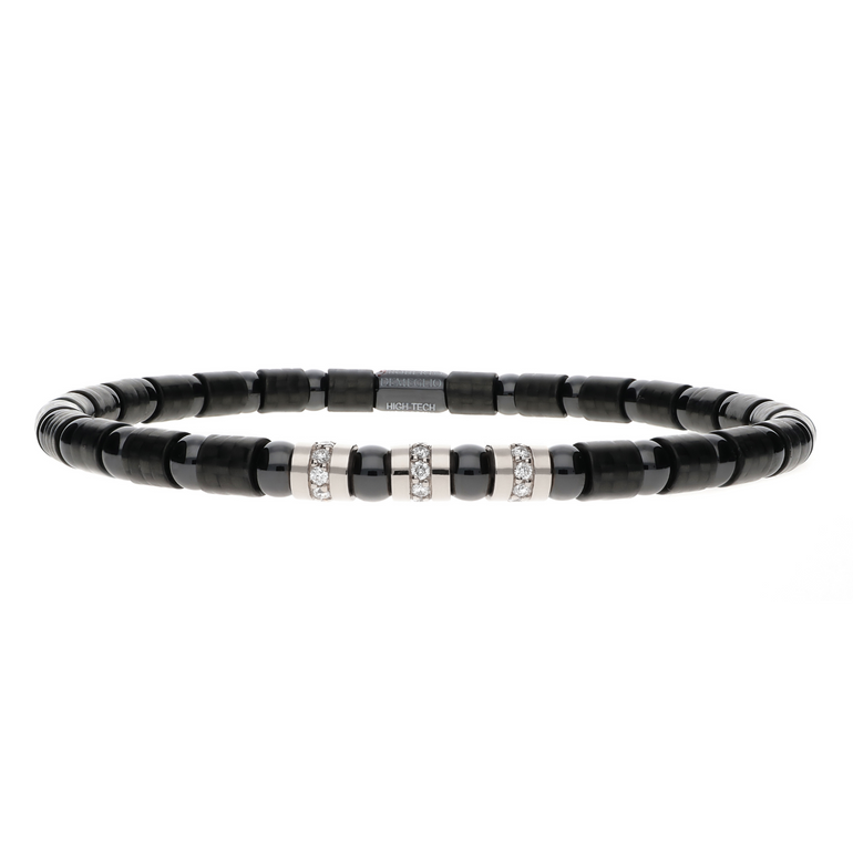 Carbon Fiber, Ceramic and Diamond Bracelet