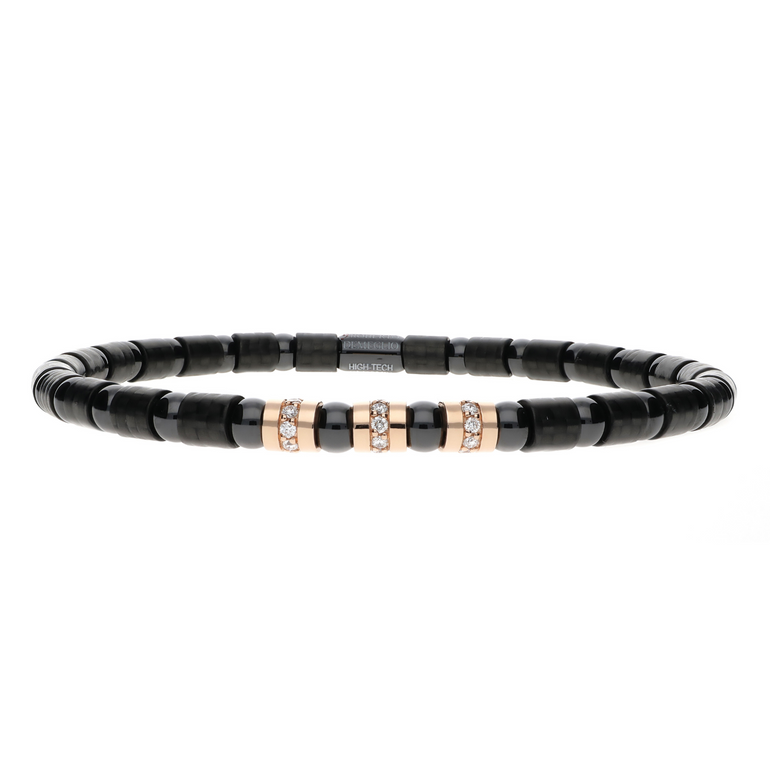 Carbon Fiber, Ceramic and Diamond Bracelet