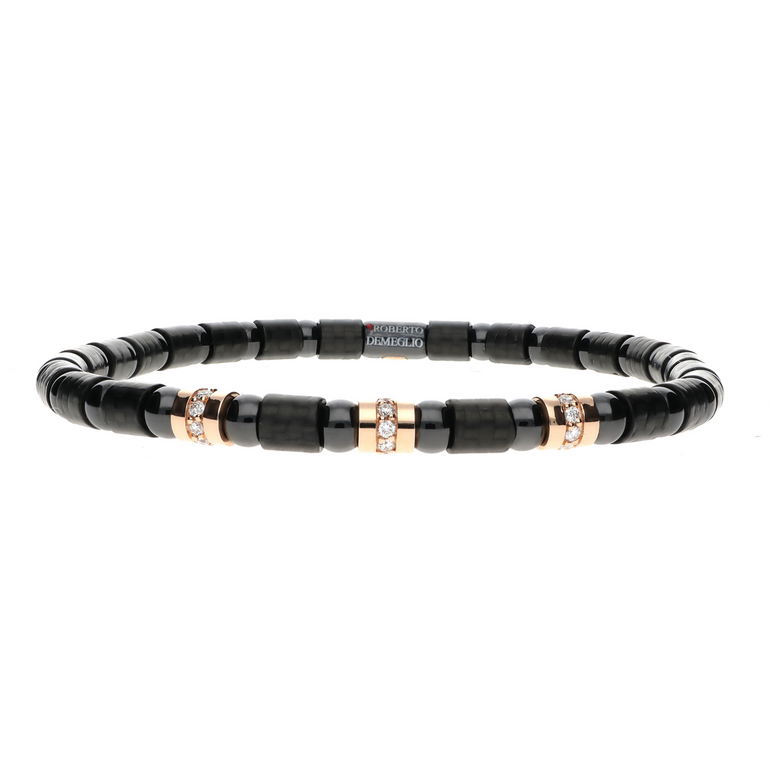 Carbon Fiber, Ceramic and Diamond Bracelet