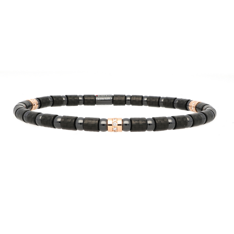 Carbon Fiber, Ceramic and Diamond Bracelet