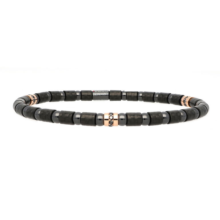 Carbon Fiber, Ceramic and Black Diamond Bracelet