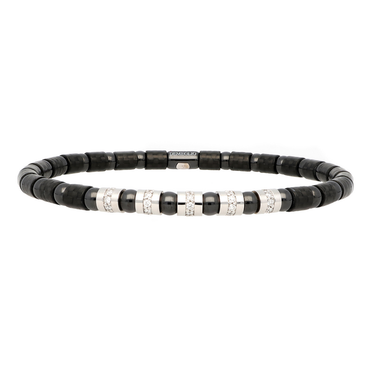 Carbon Fiber, Ceramic and Diamond Bracelet