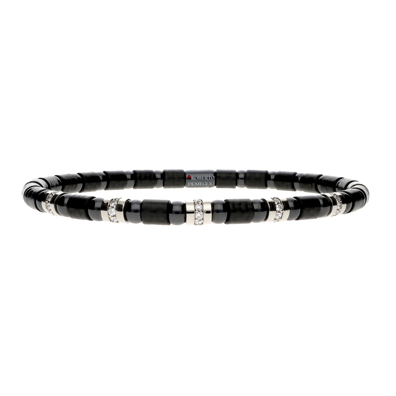 Carbon Fiber, Ceramic and Diamond Bracelet