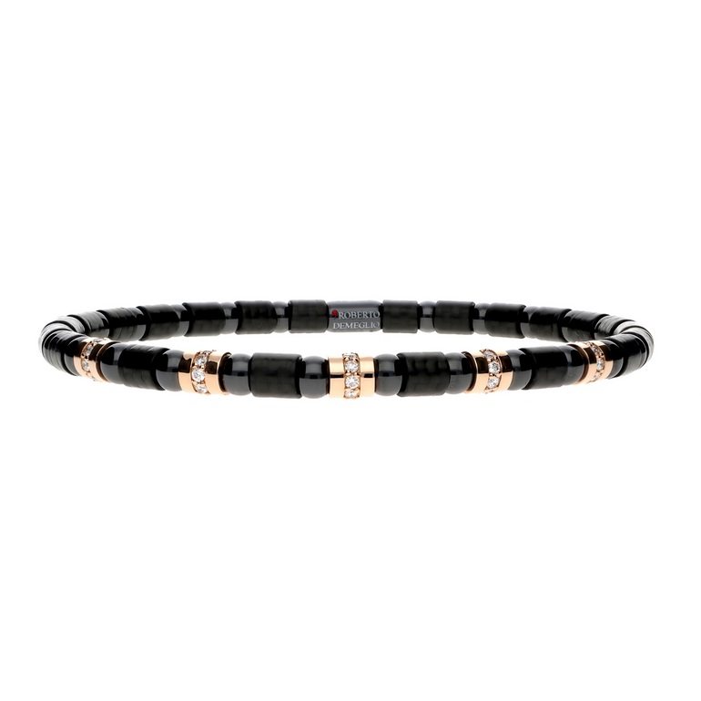 Carbon Fiber, Ceramic and Diamond Bracelet