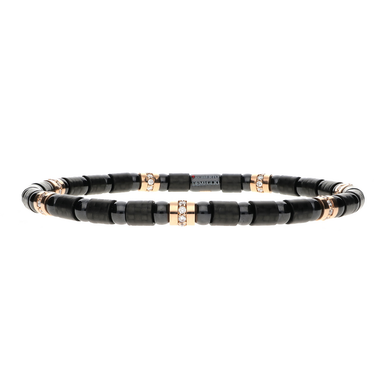 Carbon Fiber, Ceramic and Diamond Bracelet