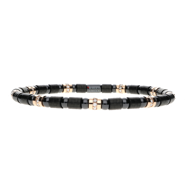 Carbon Fiber, Ceramic and Diamond Bracelet