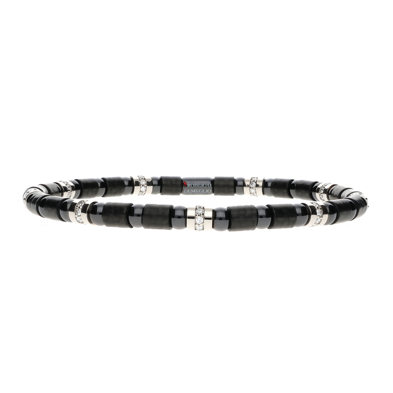 Carbon Fiber, Ceramic and Diamond Bracelet