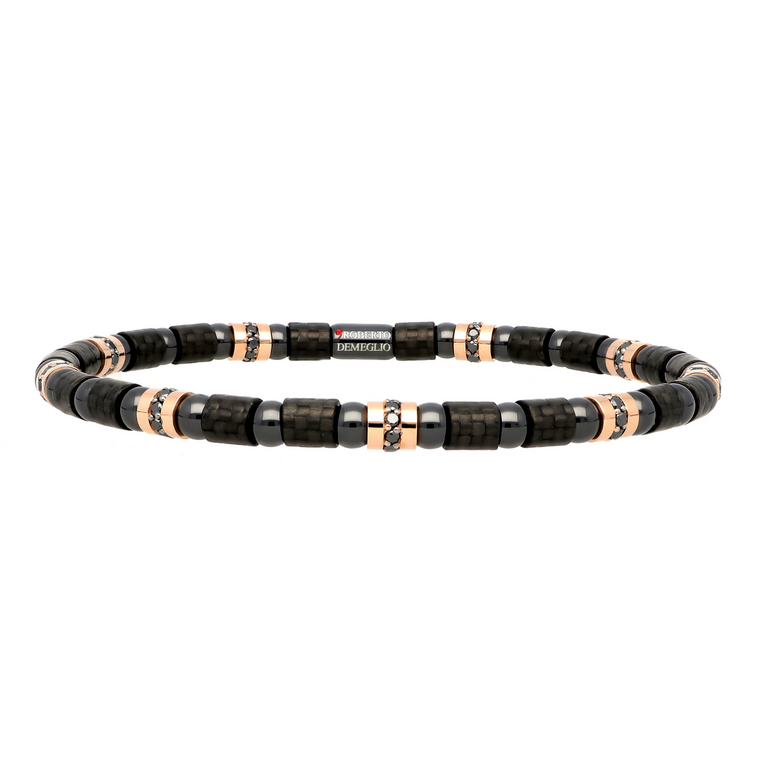 Carbon Fiber, Ceramic and Black Diamond Bracelet