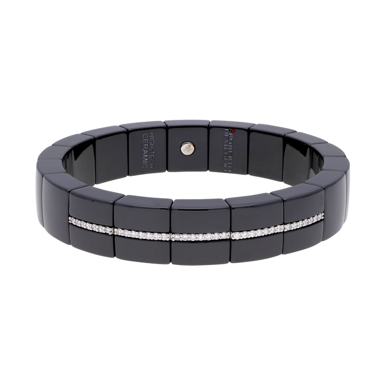 Domino Black Ceramic and Diamond Bracelet