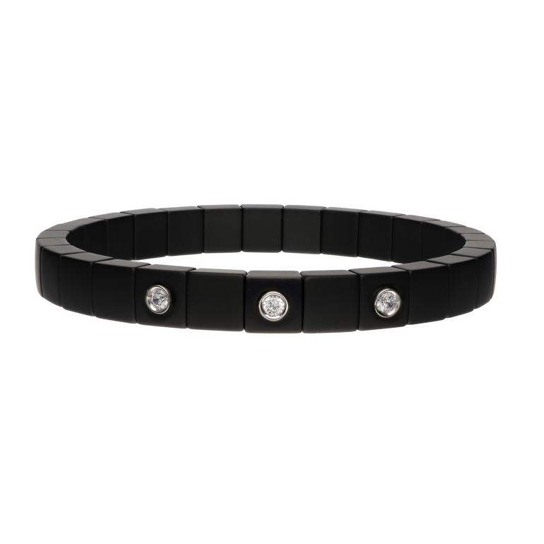 Scacco Black Ceramic and Diamond Bracelet