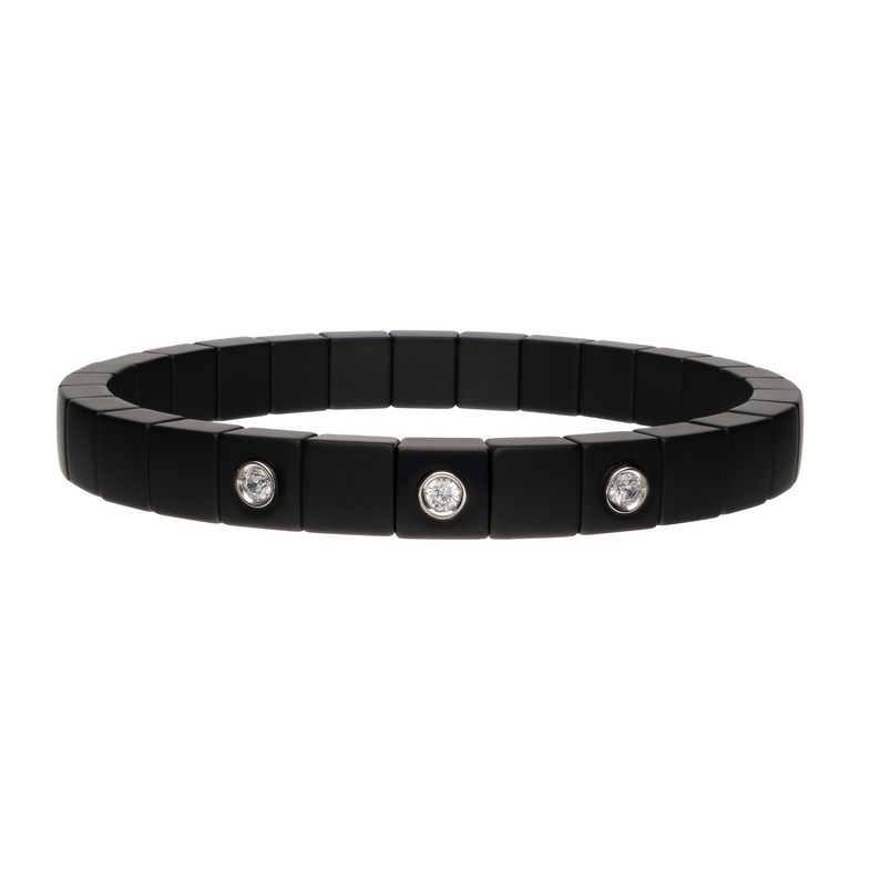 Scacco Black Ceramic and Diamond Bracelet