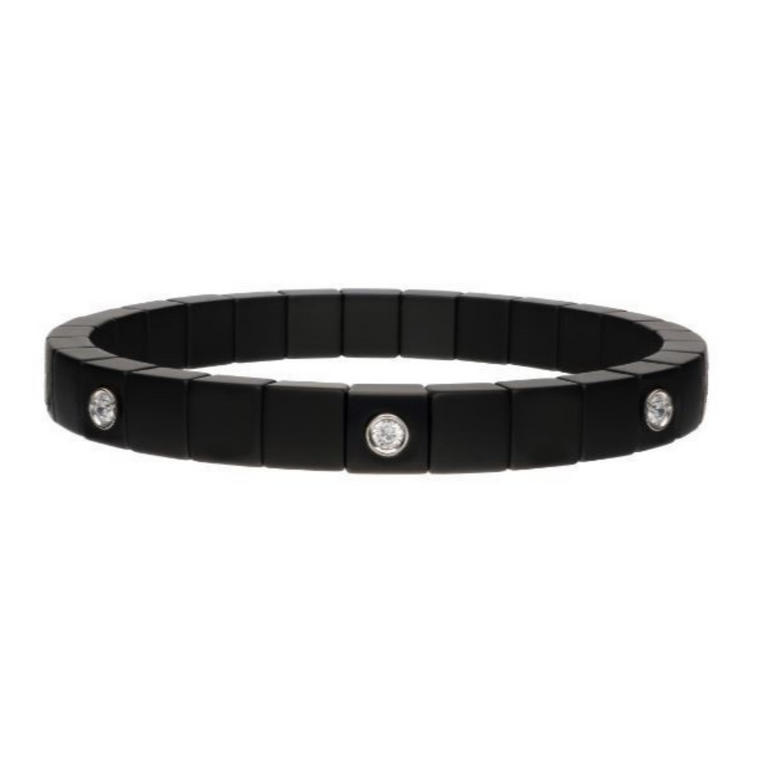 Scacco Black Ceramic and Diamond Bracelet