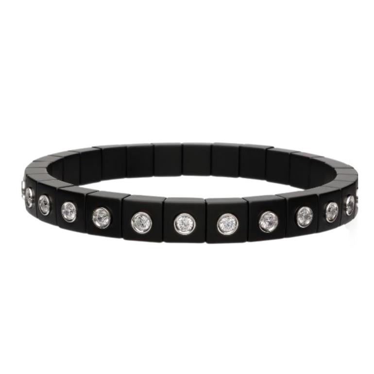 Scacco Black Ceramic and Diamond Bracelet