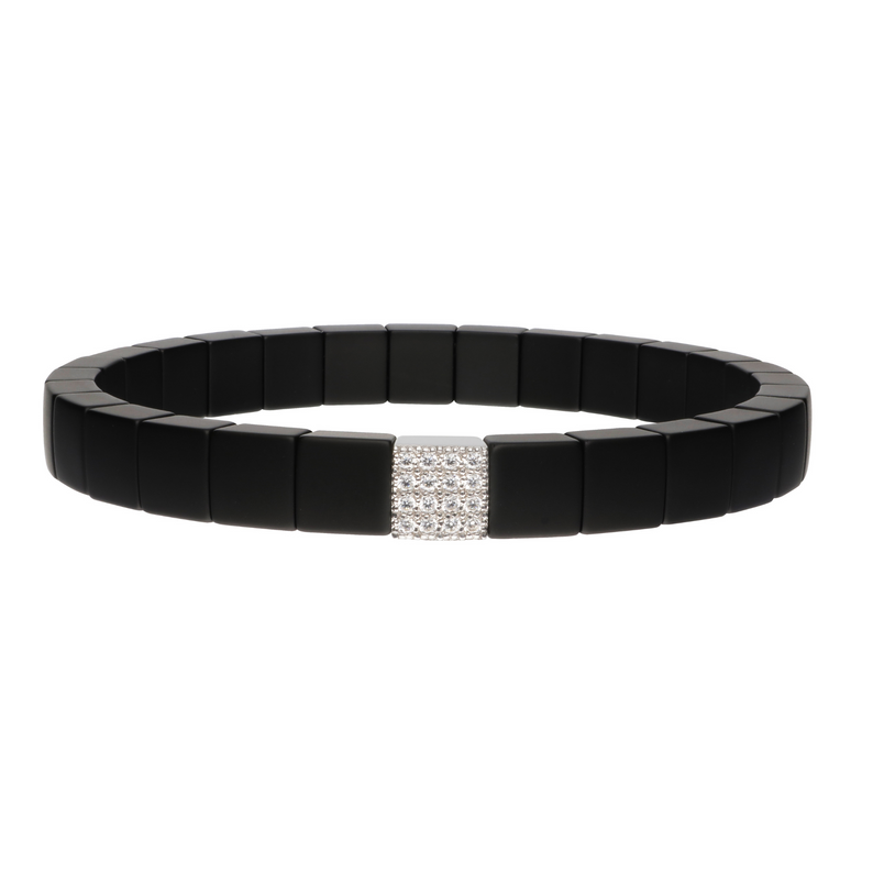 Scacco Black Ceramic and Diamond Bracelet