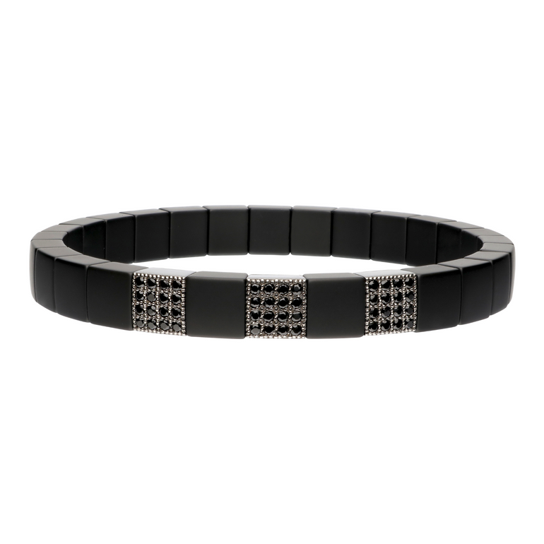 Scacco Black Ceramic and Black Diamond Bracelet