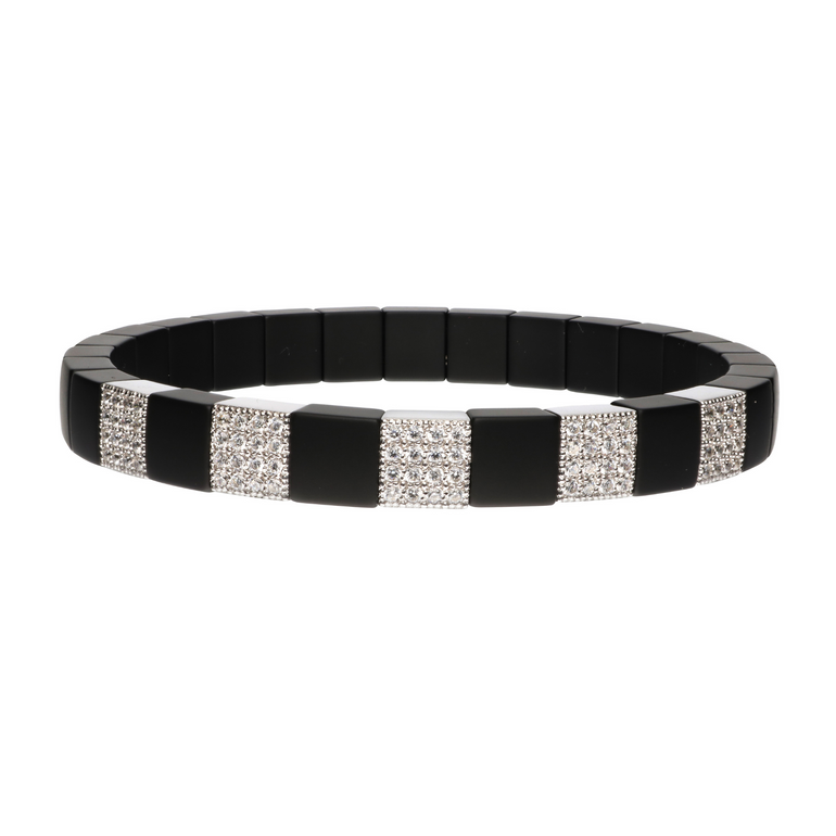 Scacco Black Ceramic and Diamond Bracelet