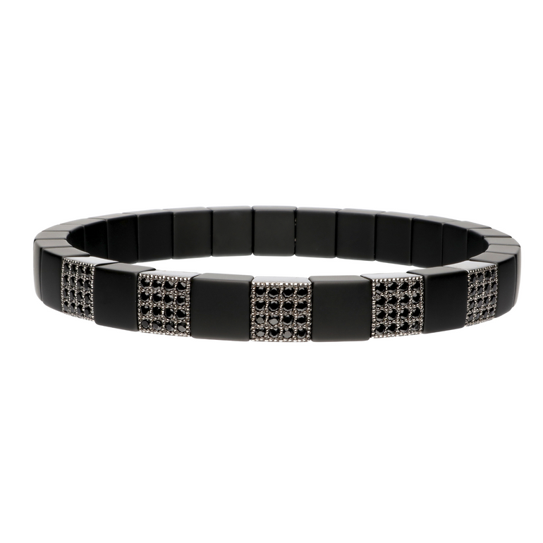 Scacco Black Ceramic and Black Diamond Bracelet
