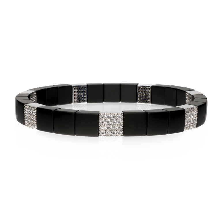 Scacco Black Ceramic and Diamond Bracelet