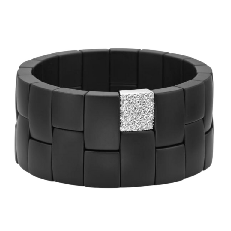 Domino Black Ceramic and Diamond Bracelet