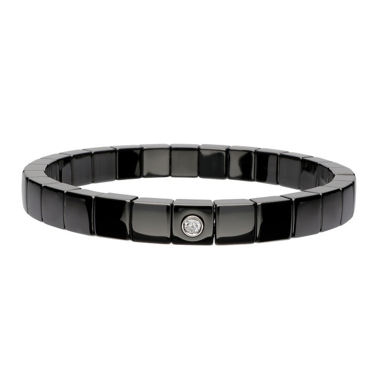 Scacco Black Ceramic and Diamond Bracelet