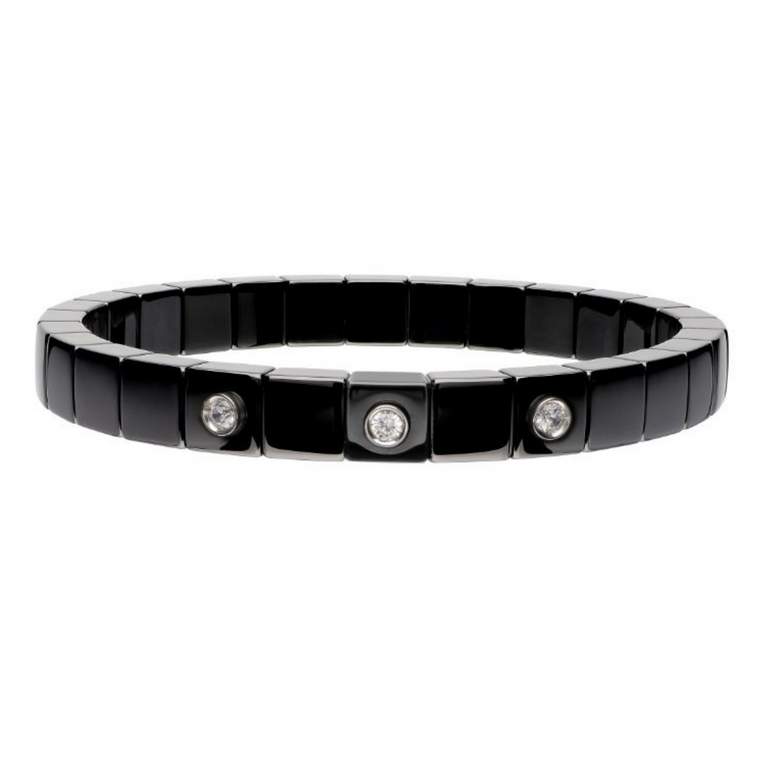 Scacco Black Ceramic and Diamond Bracelet