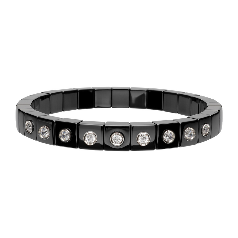 Scacco Black Ceramic and Diamond Bracelet