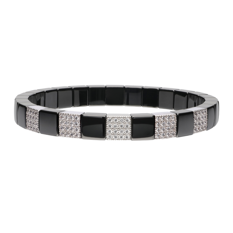 Scacco Black Ceramic and Diamond Bracelet