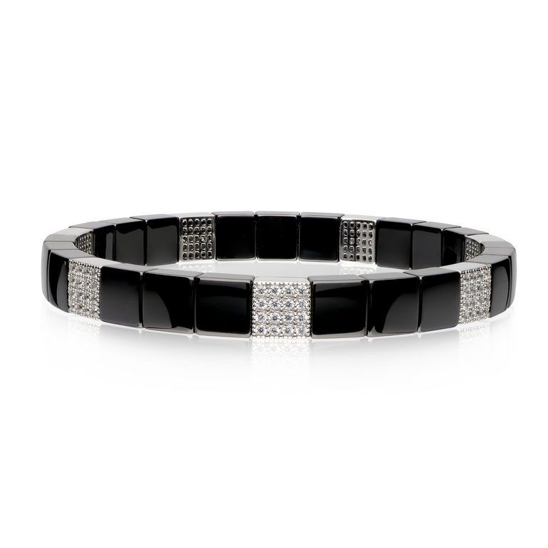 Scacco Black Ceramic and Diamond Bracelet