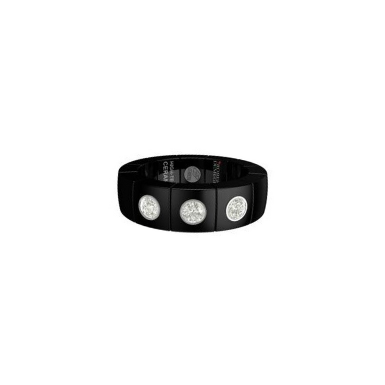 Scacco Black Ceramic and Diamond Ring