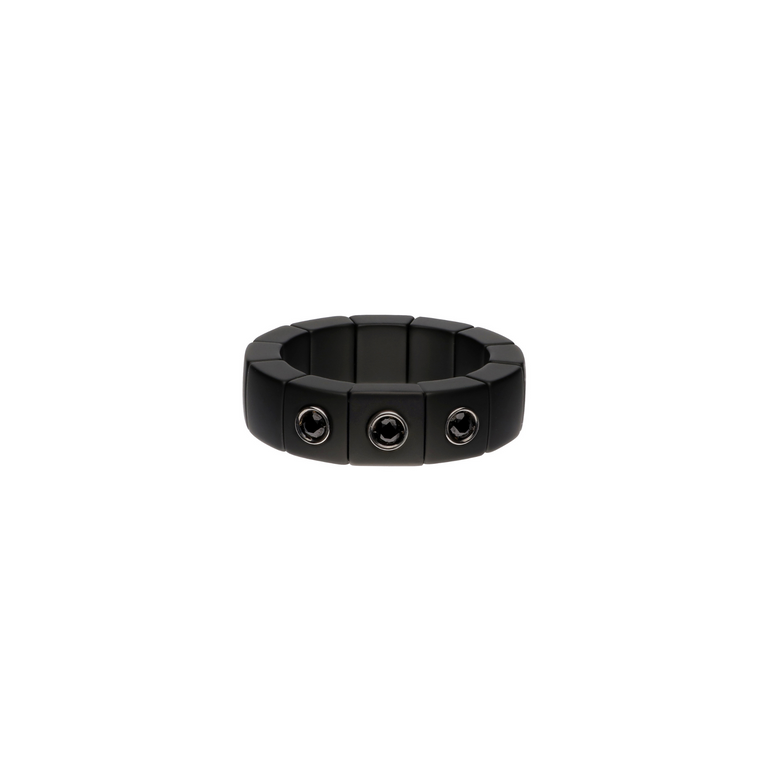 Scacco Black Ceramic and Black Diamond Ring