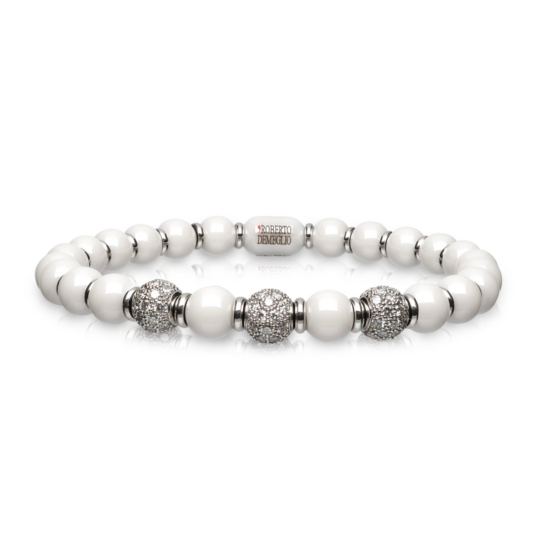 Sfera White Ceramic and Diamond Bracelet