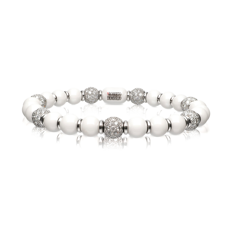 Sfera White Ceramic and Diamond Bracelet