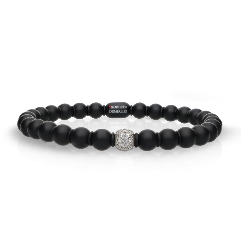 Sfera Large Black Ceramic and Diamond Bracelet