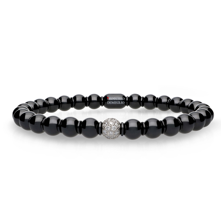 Sfera Large Black Ceramic and Diamond Bracelet