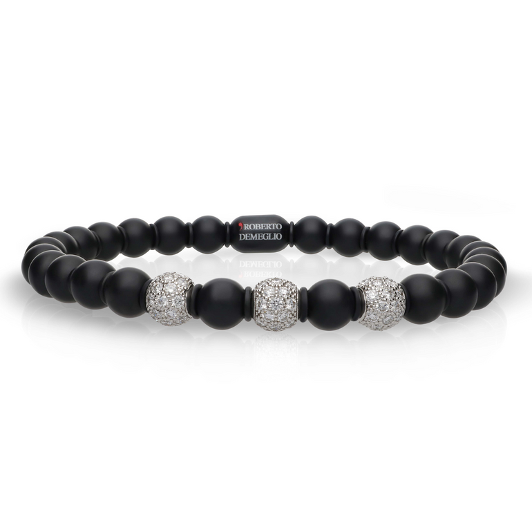 Sfera Large Black Ceramic and Diamond Bracelet