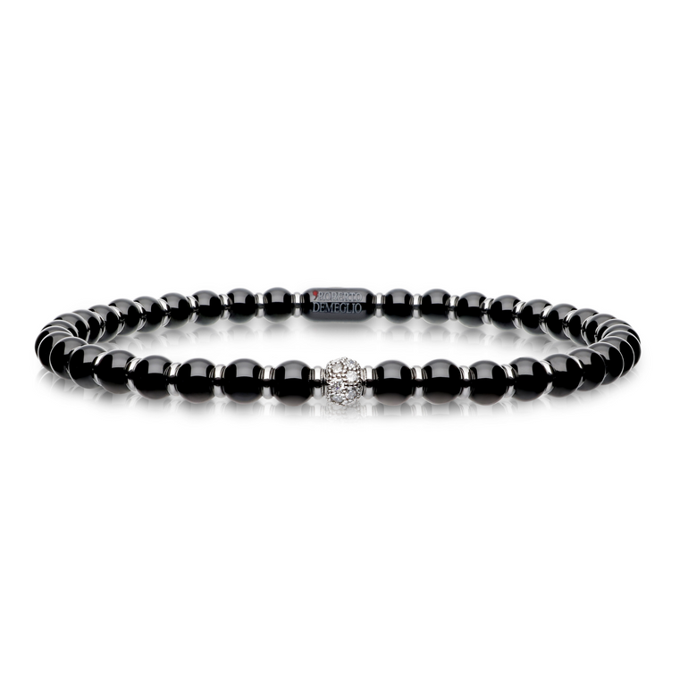 Sfera Small Black Ceramic and Diamond Bracelet