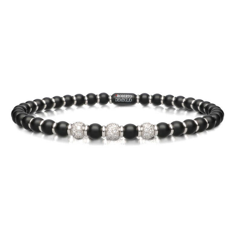 Sfera Small Black Ceramic and Diamond Bracelet
