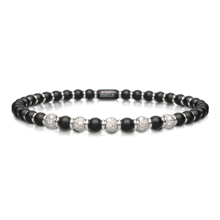 Sfera Small Black Ceramic and Diamond Bracelet