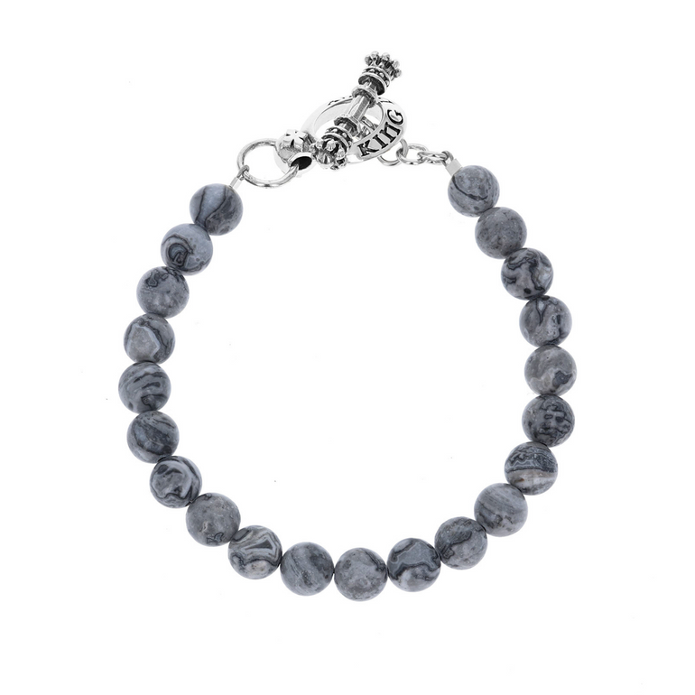 Picasso Jasper Bracelet with Silver Toggle