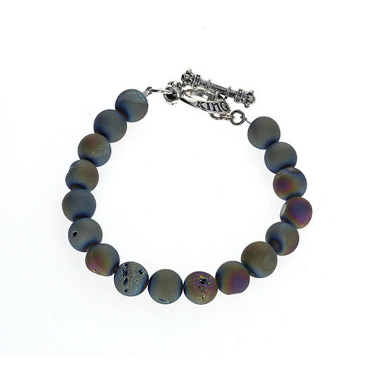 10mm Peacock Druzy Agate Bracelet with Toggle - Danielle B.