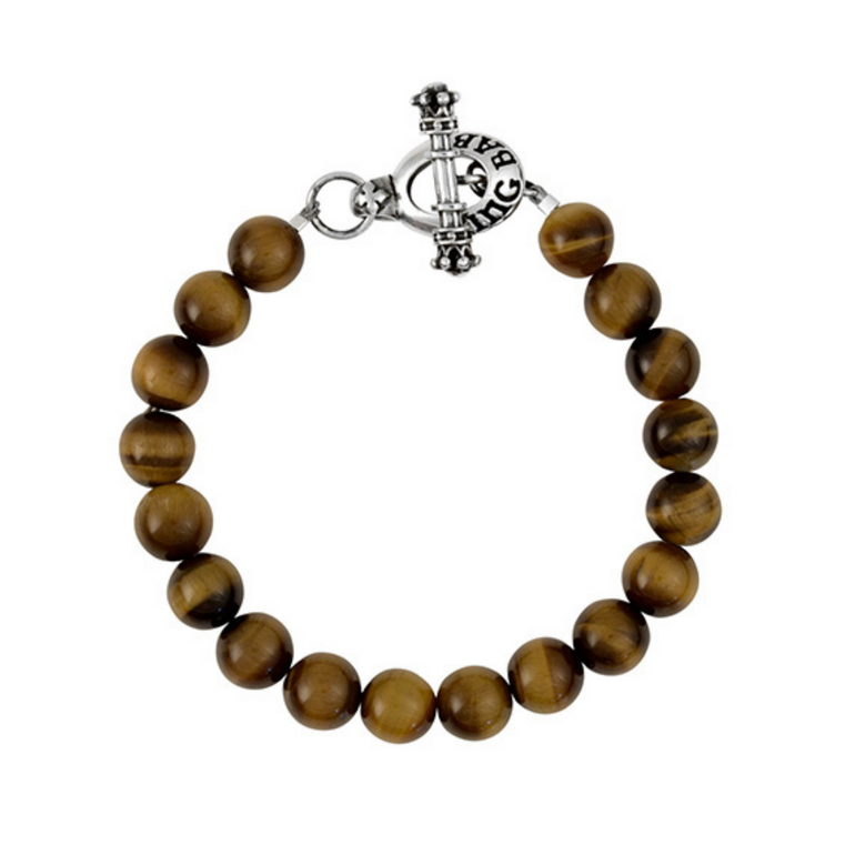 10mm Brown Tiger Eye Bead Bracelet with Toggle - Danielle B.