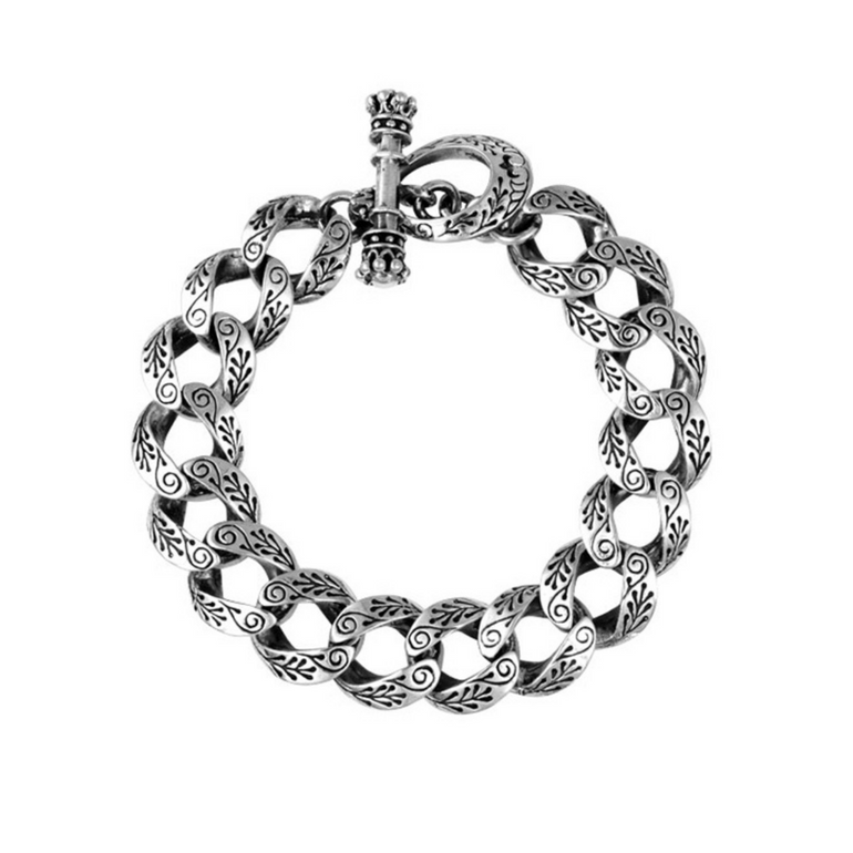 Small Day of the Dead Carved Link Bracelet - Danielle B.