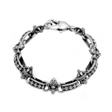Skull & Fleur De Lis Light Link Bracelet