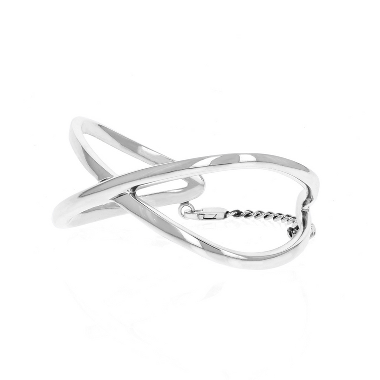 Silver X Cross Cuff